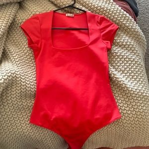 Free People red square neck bodysuit 🍉